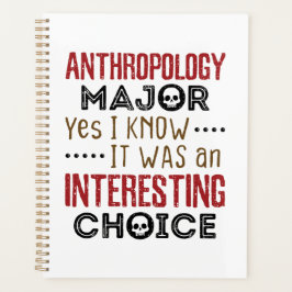 人類学専攻のYes私は興味深い選択を知っている プランナー手帳