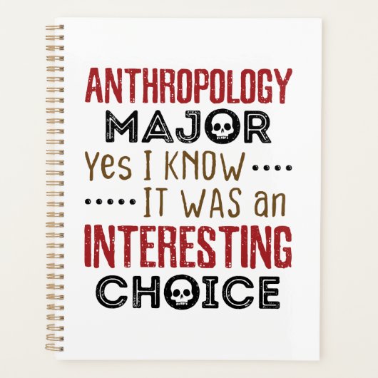 人類学専攻のYes私は興味深い選択を知っている プランナー手帳 (正面)