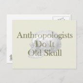 人類学者が古いスカル ポストカード (正面/裏面)