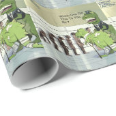 人類学進化警察が並ぶおもしろい ラッピングペーパー (ロールコーナー)