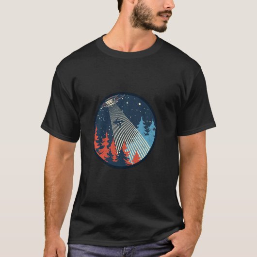人類宇宙船惑星誘拐UFOエイリアンETサイ Tシャツ (正面)