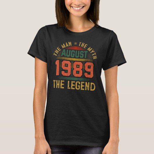 人類神話威厳がある伝説1989 33誕生日33年 Tシャツ (正面)