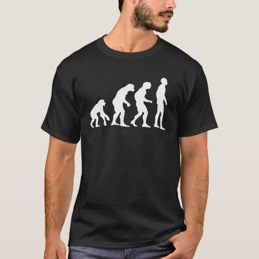 人類進化 科学好き 科学者 かわいい Tシャツ (正面)
