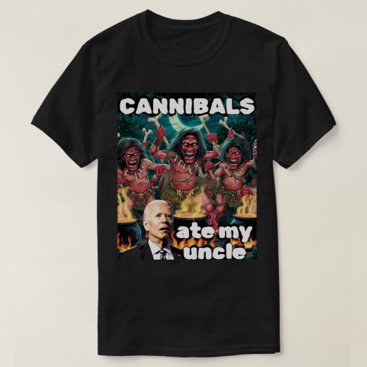 人食いがおじさんを食べた Tシャツ (デザイン正面)