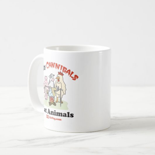人食いだけ動物のマグを食べます コーヒーマグカップ (正面左)