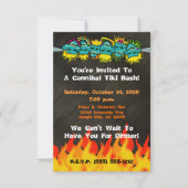 人食いのTikiの強打のヘッドハンターのスタイルのパーティー- 招待状 (正面)