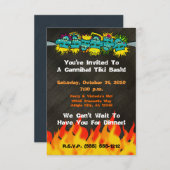 人食いのTikiの強打のヘッドハンターのスタイルのパーティー- 招待状 (正面/裏面)