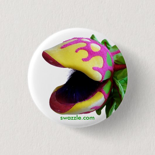 人食い植物ボタン 缶バッジ (正面)