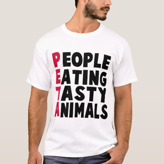 人食べ々の美味しい動物 Tシャツ (正面)