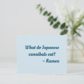 人食日本のい食べは?ラーメンはがき ポストカード (スタンド正面)