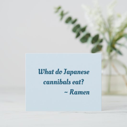 人食日本のい食べは?ラーメンはがき ポストカード (スタンド正面)