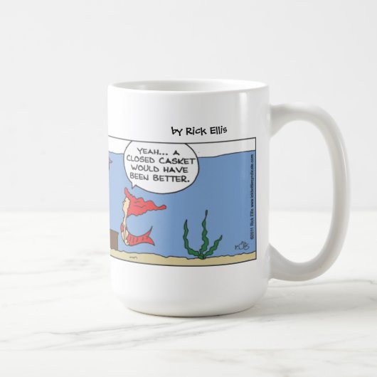 人魚おもしろい葬式マグ コーヒーマグカップ (右)