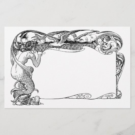 人魚およびカモメ 便箋 (正面)