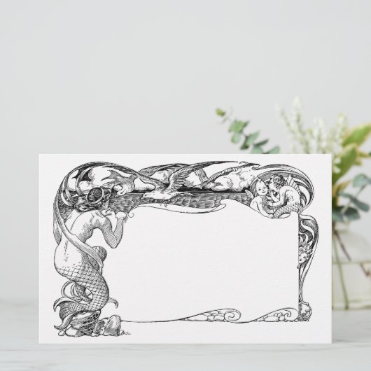 人魚およびカモメ 便箋 (スタンド正面)