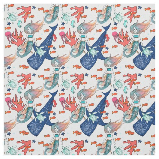 人魚およびクジラ鮫 ファブリック (見本)