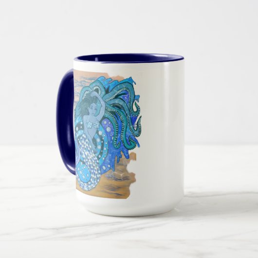 人魚およびタコ マグカップ (正面左)