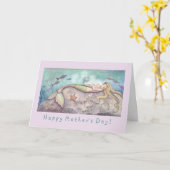 人魚およびベビーの母の日カード カード (黄色い花)