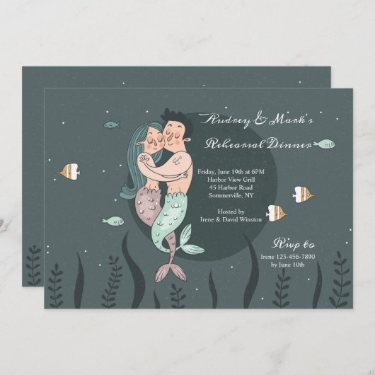 人魚および彼女の人の招待状 招待状 (正面/裏面)