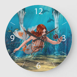 人魚および海ユリ ラージ壁時計