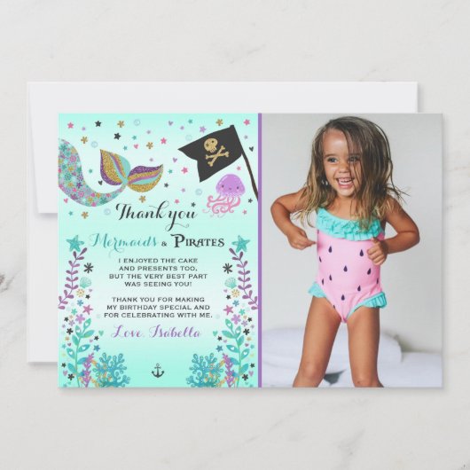人魚および海賊サンキューカード サンキューカード (正面)