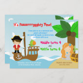 人魚および海賊双生児の共同誕生会 招待状 (正面/裏面)