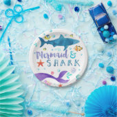 人魚および鮫の誕生会の紙皿 ペーパープレート (パーティー)