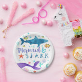 人魚および鮫の誕生会の紙皿 ペーパープレート (パーティー)