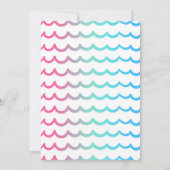 人魚および鮫の誕生日の招待状のプールを囲んでのパーティ 招待状 (裏面)