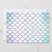 人魚および鮫の誕生日の招待状のプールを囲んでのパーティ 招待状 (裏面)