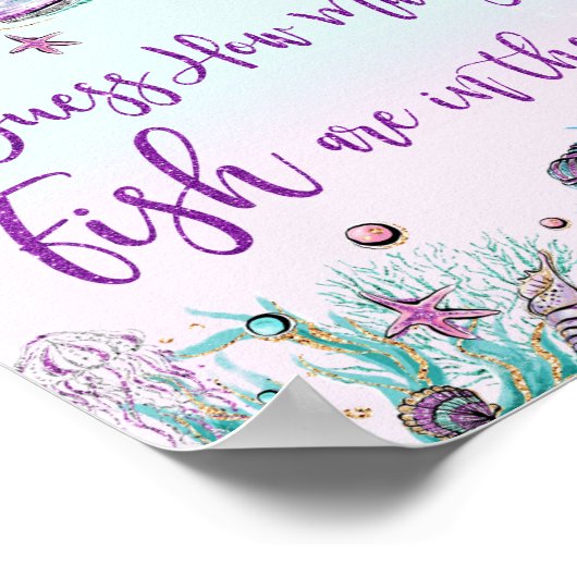 人魚お洒落が瓶の中の魚の数を推測 ポスター (角)