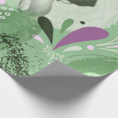 人魚お洒落の緑の抽象芸術 ラッピングペーパー (角)