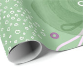 人魚お洒落の緑の抽象芸術 ラッピングペーパー (ロールコーナー)