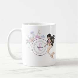 人魚お洒落モノグラム コーヒーマグカップ