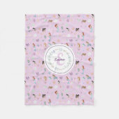 人魚お洒落モノグラム フリースブランケット (正面)