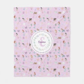 人魚お洒落モノグラム フリースブランケット (正面)