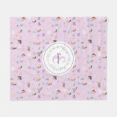 人魚お洒落モノグラム フリースブランケット (正面(横))