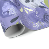人魚お洒落紫抽象芸術模様 ラッピングペーパー (ロールコーナー)