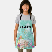 人魚かわいいグリーンヒトデ エプロン (インサイチュ)