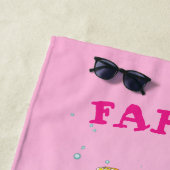 人魚かわいいピンクのヒトデダークヘアパーソナル ビーチタオル (インサイチュ)