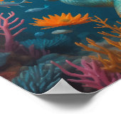 人魚かわいいピンク ポスター (角)