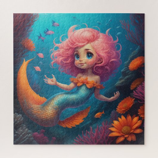 人魚かわいい ジグソーパズル (縦)
