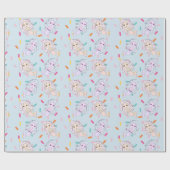 人魚かわいらしとキャンディ振りかけるギフトラップ ラッピングペーパー (フラット)