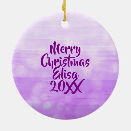 人魚かわいらしと一角獣のクリパーソナライズされたスマス セラミックオーナメント (裏面)