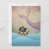 人魚か海賊かわいい男女が赤ちゃんのシャワーを明かす 招待状 (裏面)