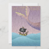 人魚か海賊かわいい紫ピンクの赤ちゃんシャワー 招待状 (裏面)