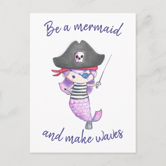 人魚があり、波の//Pitateの人魚を作って下さい 案内ポストカード (正面)