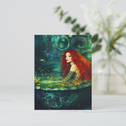 人魚がお風呂に入る ポストカード (スタンド正面)