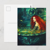 人魚がお風呂に入る ポストカード (正面/裏面)