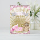 人魚が本を持って来る赤ちゃんシャワーインサート 招待状 (スタンド正面)