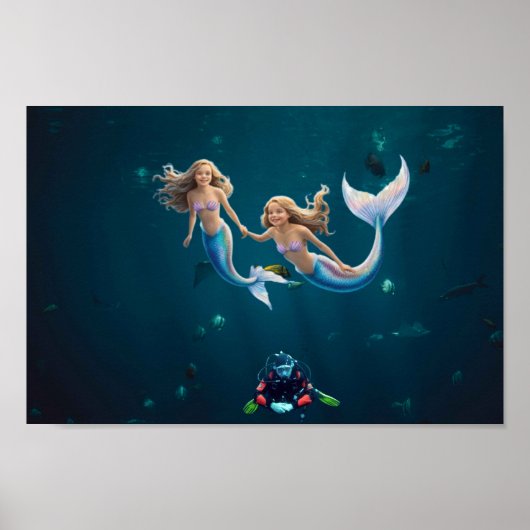 人魚が楽しんでいます。 ポスター (正面)